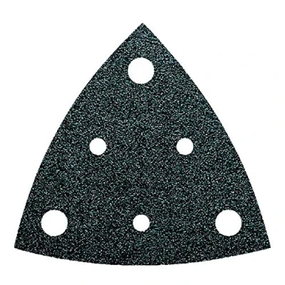Afbeelding van FEIN schuurpapier korrel 100, randlengte 80 mm, VE 50 st., voor het universele gebruik op bijna alle materialen. Geperforeerd, klitsnelbevestiging