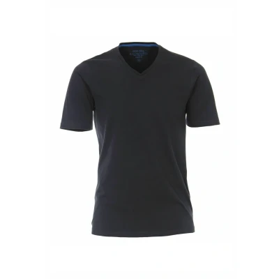 Afbeelding van Redmond Regular Fit T Shirt V hals nachtblauw, Effen