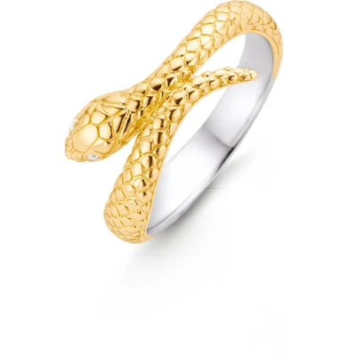Afbeelding van TI SENTO Milano 12160SY Ring Slang zilver goudkleurig