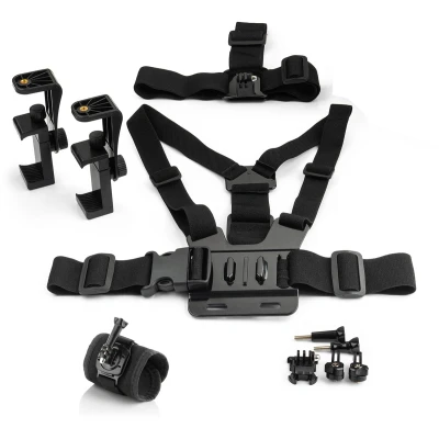 Afbeelding van MOJOGEAR A03 Set hoofd , borst en polsbanden, compatibel met GoPro smartphone, Action Cam accessoireset verstelbare hoofdband, borstband, polsband houders