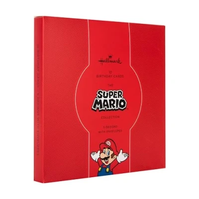 Afbeelding van Hallmark verjaardagskaarten, multipack Nintendo, Super Mario Bros, Mario, Luigi, Princess Peach, Toad, Bowser, Gaming, 10 stuks, 5 ontwerpen met enveloppen