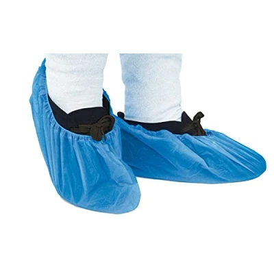 Afbeelding van Overschoenen PE eenmalig sterk/sterk ca. 4,0 gr dik! Originele Tiga Med kwaliteit 100 stuks OP schoenovertrekken blauw overtrekken schoenen wegwerp schoenovertrek