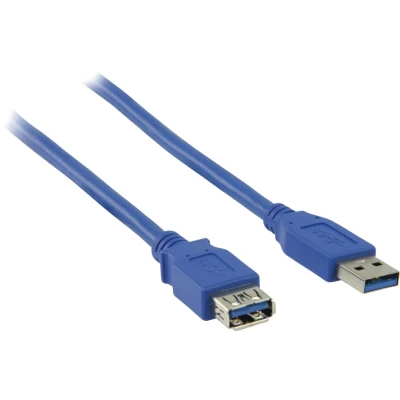 Afbeelding van USB naar verlengkabel USB3.0 tot 2A / blauw 5 meter