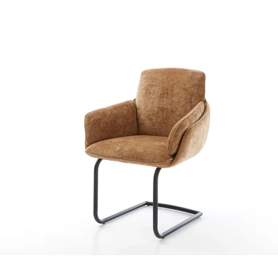 Afbeelding van DELIFE sledemodel Luan Flex met armleuning chenille Roest rond zwart