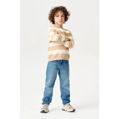 Afbeelding van Noppies Trui Lihue Stripe pattern Sand/Nude Maat 92
