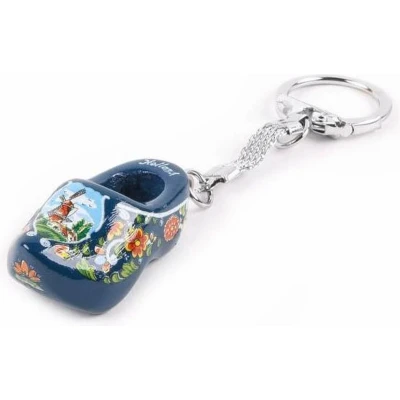 Afbeelding van Sleutelhanger Klomp Enkel Holland Blauw 4 Cm Souvenir