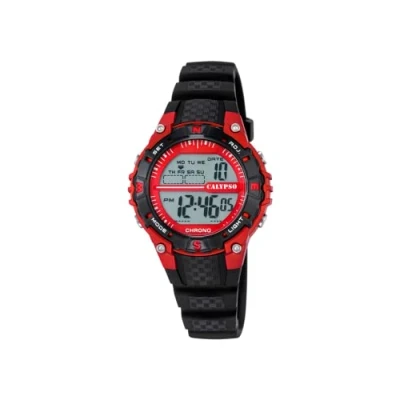 Afbeelding van Calypso Unisex Digitaal Horloge met LCD Dial Display en Zwarte Plastic Band K5684/6, Lcd/Zwart, Riem