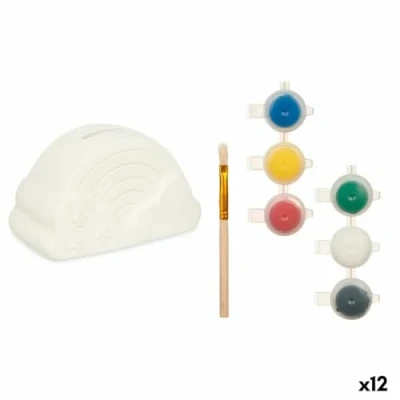 Afbeelding van Spaarpot die je kunt verven Wit 13,9 x 8,4 9,6 cm Regenboog (12 Stuks)