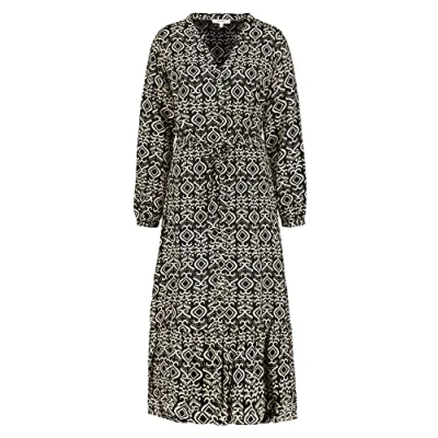 Afbeelding van Garcia blousejurk met all over print zwart/ecru