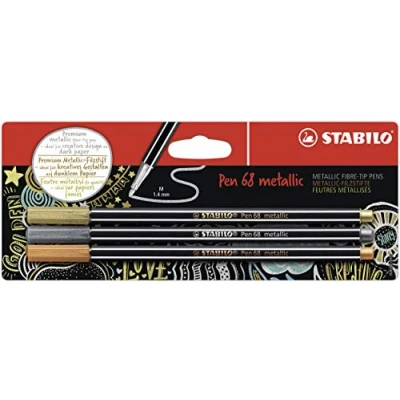Afbeelding van Premium metallic Viltstift STABILO Pen 68 3 stuks goud, zilver, koper
