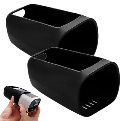 Afbeelding van Sporgo 2 stuks weerbestendige siliconen beschermhoes voor Eufy Security S330 EufyCam 3, zwart, beschermhoes, bewakingscamera, hoes Cam 3 camera, waterdicht en