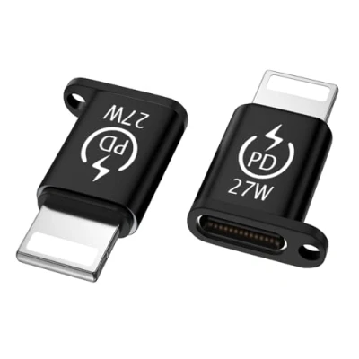 Afbeelding van USB C naar Lightning adapter, 27 W, PD, snel opladen en gegevensoverdracht, aansluiting i OS stekker, ondersteunt geen hoofdtelefoon OTG functies
