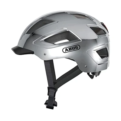 Afbeelding van ABUS Hyban 2.0 Stadshelm Stevige Fietshelm Voor Dagelijks Gebruik met ABS hardshell Dames en Heren Zilver, Maat L