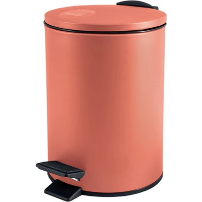 Afbeelding van Spirella Pedaalemmer Cannes terracotta 5 liter metaal L20 x H27 cm soft close toilet/badkamer Pedaalemmers