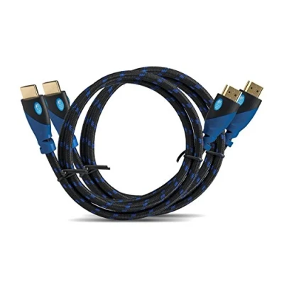 Afbeelding van MutecPower Pak van 2x 3 METER High Speed HDMI 1.4a kabel met Ethernet 4K @ 30Hz 1080p Ondersteunt Full HD 3D en ARC Zwart Mannelijk naar 2 STUKS 3M kabelbinders