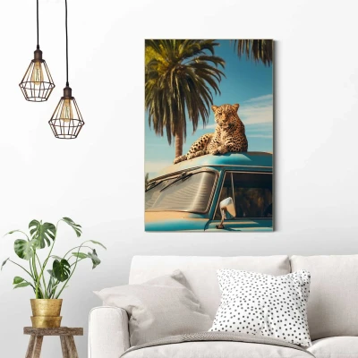Afbeelding van Reinders Schilderij Oldtimer Safari 60x90cm Hout