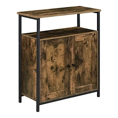Afbeelding van Commode Aremark 79x60x30 cm zwart en houtkleurig