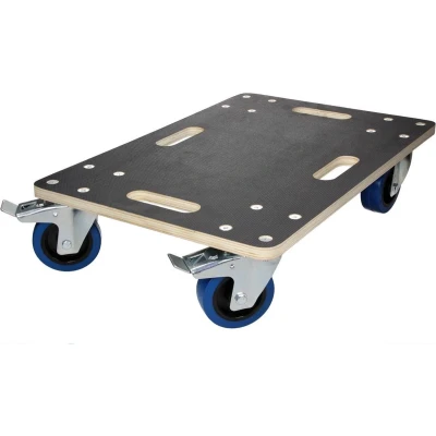 Afbeelding van Meubeldolly 40 x 60 cm van multiplex met parkeerrem Laadvermogen 800 kg