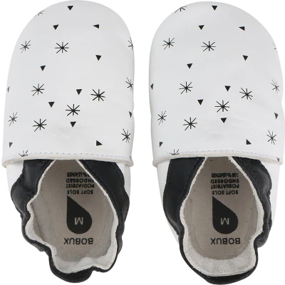 Afbeelding van Bobux Soft Soles Snowflakes white Babyslofjes EU 18