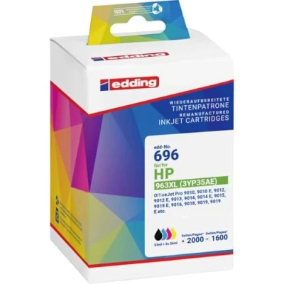 Afbeelding van Edding Inktcartridge vervangt HP 963XL, 3JA30AE Compatibel Combipack Zwart, Cyaan, Magenta, Geel EDD 696 18