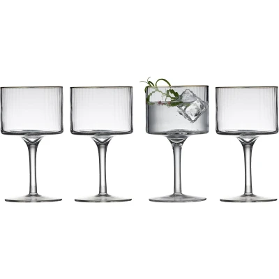 Afbeelding van Gin &amp; Tonic Glas Lyngby Palermo Gold 320 ml (4 delig)
