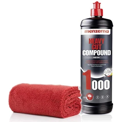 Afbeelding van detailmate Menzerna polijstset: 1000 Heavy Cut 1 liter polish + microvezeldoek 550GSM, 40x40cm