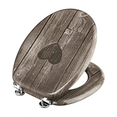 Afbeelding van Cornat Wc bril &quot;Hart&quot; aantrekkelijk design hoogwaardige houten kern comfortabel zitgevoel/toiletbril/wc deksel / KSD811