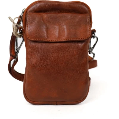 Afbeelding van Bear Design Jenny Leren Telefoontasje / Crossbodytas Cognac