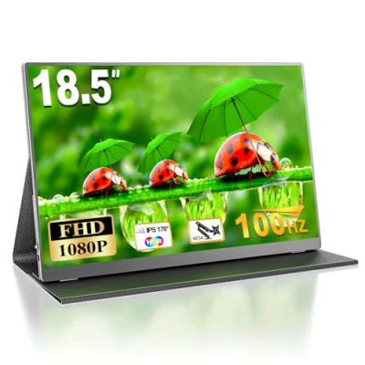Afbeelding van MOMODS draagbaar scherm, 18,5 inch 100 Hz draagbare monitor met IPS FHD 1080P VESA USB C Mini HDMI, oog care gaming display, voor laptop, pc, Mac, PS5, Xbox