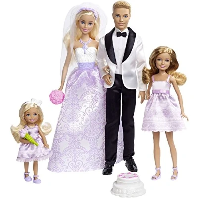 Afbeelding van Barbie Bruiloftset met 4 poppen , DJR88