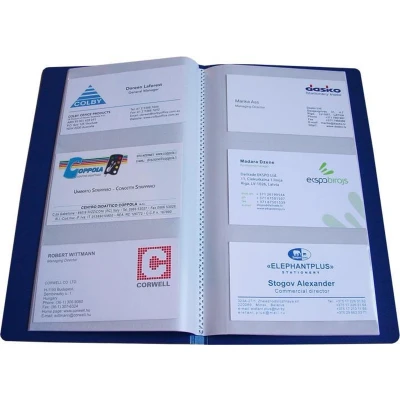 Afbeelding van 1x EXXO HFP #23228 Visitekaartmap Blauw 120 kaartjes 208x120mm