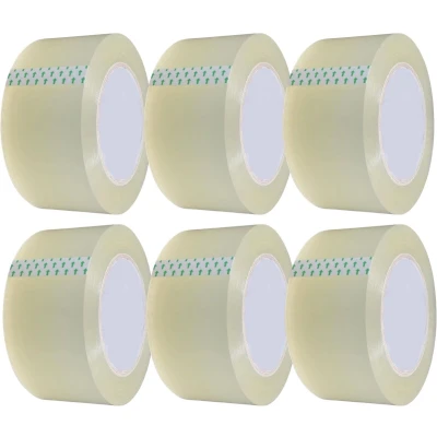 Afbeelding van FUZON PLAKBAN Doorzichtige tape 6 rollen van 48 mm x 66 m verpakkingstape voor het verpakken pakketten, dozen, portokosten, verhuizingen Doorzichtig plakband