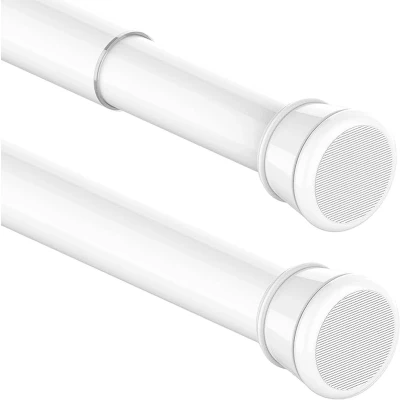 Afbeelding van Gordijnstang, 1 stuk, zonder boren, spanstang, telescoopstang, gordijn voor badkamer, raam, kledingkast, 70 120 cm, wit (diameter 25 mm)