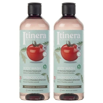 Afbeelding van ITINERA Regenererende bodywash met tomaat uit Sorrento, 95% natuurlijke ingrediënten, 370 ml (2 stuks)