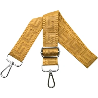 Afbeelding van Schouderriem voor tas, tasriemen om te wisselen, verstelbare tasriem, breedte: 3,8 cm, met zilveren karabijnhaak, tasband, schouderriem, draagriem dameshandtassen, zuiver geel, K22