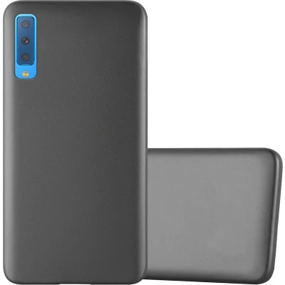 Afbeelding van Cadorabo Hoesje geschikt voor Samsung Galaxy A7 2018 in METALLIC GRIJS Beschermhoes gemaakt van flexibel TPU silicone Case Cover