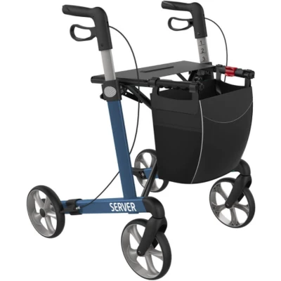 Afbeelding van Server Lichtgewicht Rollator Blauw Zachte comfort banden