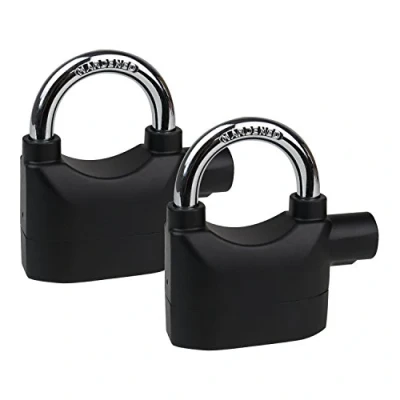 Afbeelding van HMF 3503 02 2 x hangslot, alarmfunctie, 110 dB, 9,8 7,1 3,35 cm, zwart