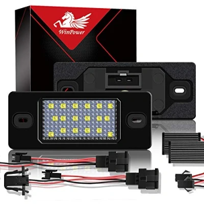 Afbeelding van WinPower Foutloos 18 SMD LED Nummer Kentekenplaatverlichting Montage Koelwitte Lampen Lamp 6000K, 2 Stuks