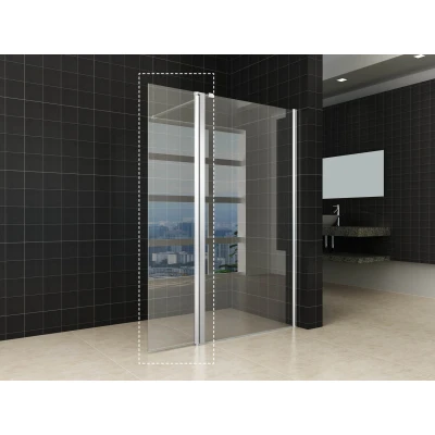 Afbeelding van Wiesbaden Zijpaneel 40 x 200 cm met scharnierprofiel chroom 10 mm NANO helder glas