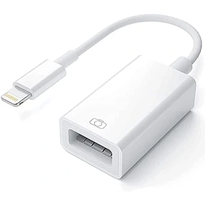 Afbeelding van Apple Lightning naar USB camera adapter, 3.0 OTG kabel voor iPhone/iPad om kaartlezer aan te sluiten, flashdrive, U schijf, toetsenbord, muis, hubs, MIDI, Plug &amp; Play (wit)