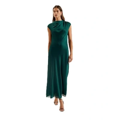 Afbeelding van Ted Baker WMD RIMINI Gedrapeerde Midi jurk met nekdetail, Dk groen, 34