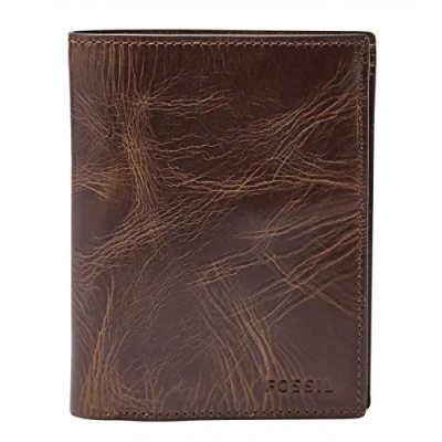 Afbeelding van Fossil Derrick Portemonnee, Heren, Maat: One Size, Dark brown