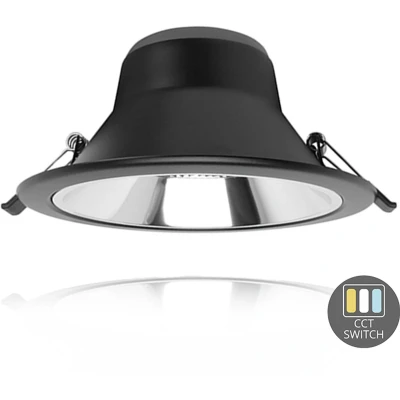 Afbeelding van CCT LED downlighter zwart reflector 15W Tri White dimbaar LED2511