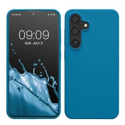 Afbeelding van kwmobile telefoonhoesje compatibel met Samsung Galaxy S24 hoesje Zachte case voor smartphone Back cover in Caribisch blauw