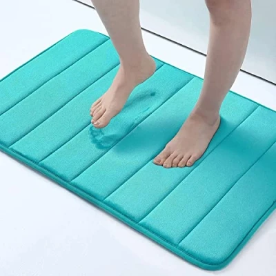 Afbeelding van Homaxy Badmat van traagschuim, absorberend, antislip, wasbaar, 40 x 60 cm, pauwgroen