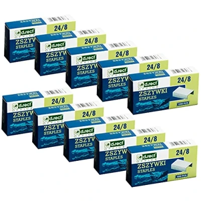 Afbeelding van D.RECT Nietjes 24/8 voor Kantoor Nietmachines Tacker Nietmachine Verpakking 10000 Stuks 10x1000