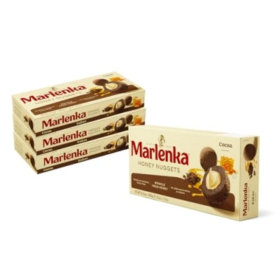 Afbeelding van Marlenka honingbolletjes 3 + 1 pakje cacao Heerlijke nuggets Gebakballetjes met 4 x 10 ballen 235 g Snoep bulkverpakkingen Snoepjes smaken vergelijkbaar cake