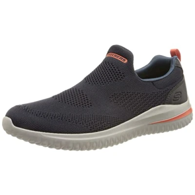 Afbeelding van Skechers Delson 3.0 Instappers, Heren, Maat: 39.5, Navy Imitatieleer/ textiel