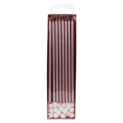 Afbeelding van PME Taartkaarsjes Rose Goud Extra Lang (18cm) Set/16